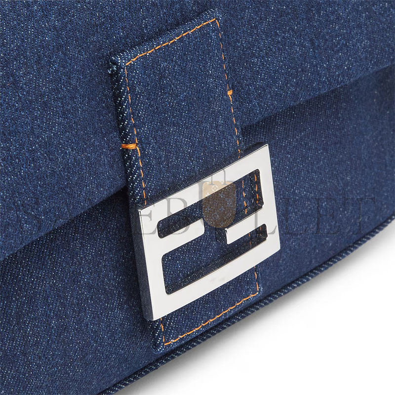 FENDI BAGUETTE BLUE DENIM BAG 8BR600AL9WF0KR1 (27*15*6cm)